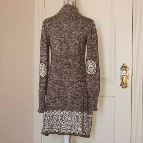 Soybu Sweater Sweater Dress Heather Brown & White L - Picture 2 of 9